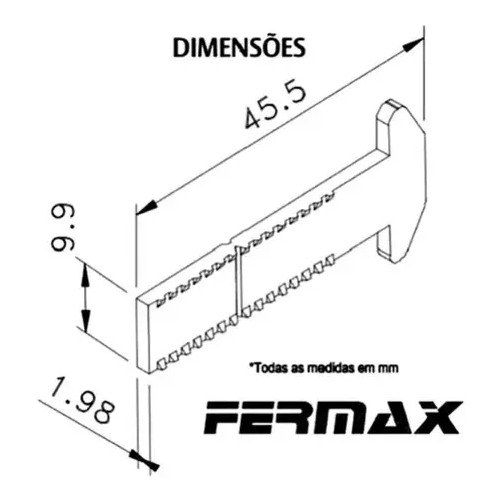 Lingueta INOX 33MM Reta p/ Fecho Concha LIN02